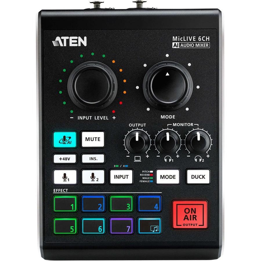 Aten Uc8000 Podcast Ai Audio Mixer | Miclive 6-Ch