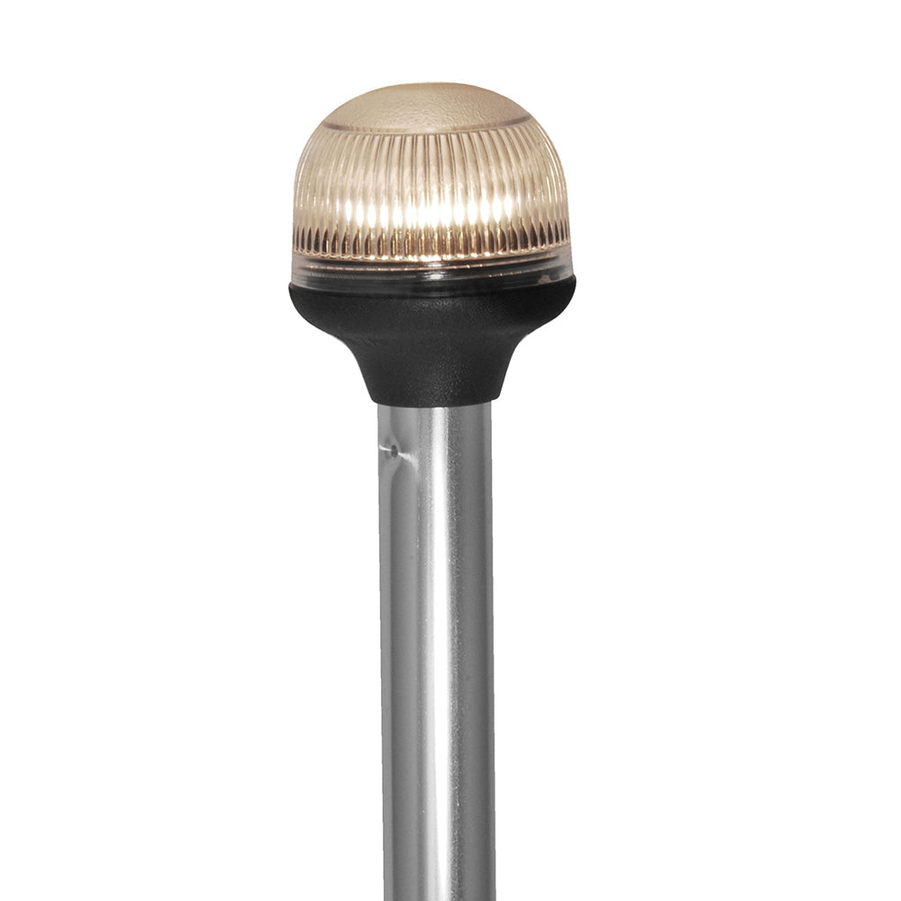 Attwood All-Around Fold-Down Incandescent Anti-Glare Lens Light - 12" Aluminum Pole - 12V