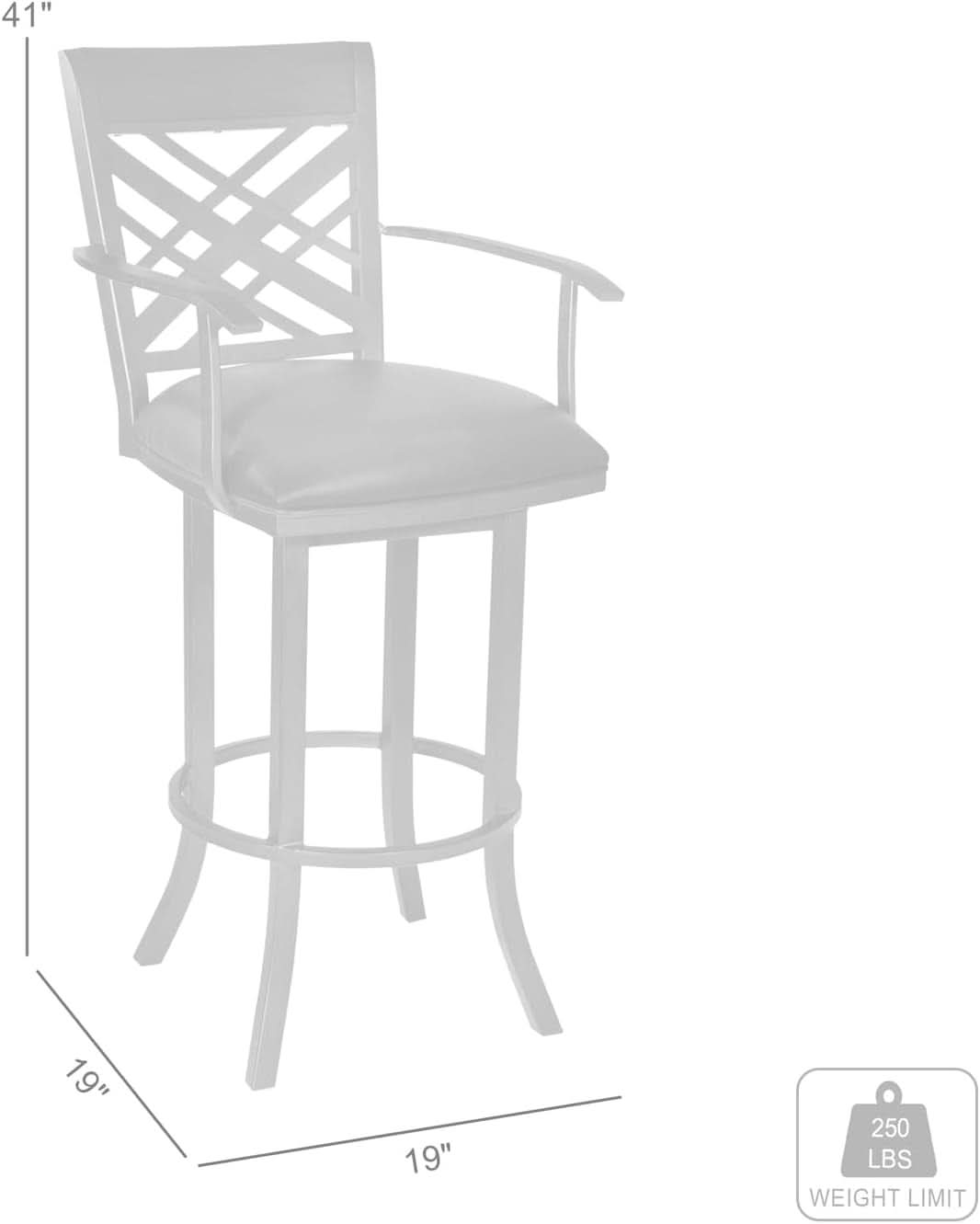 Auburn Bay Swivel Arm Barstool with Brown Upholstery