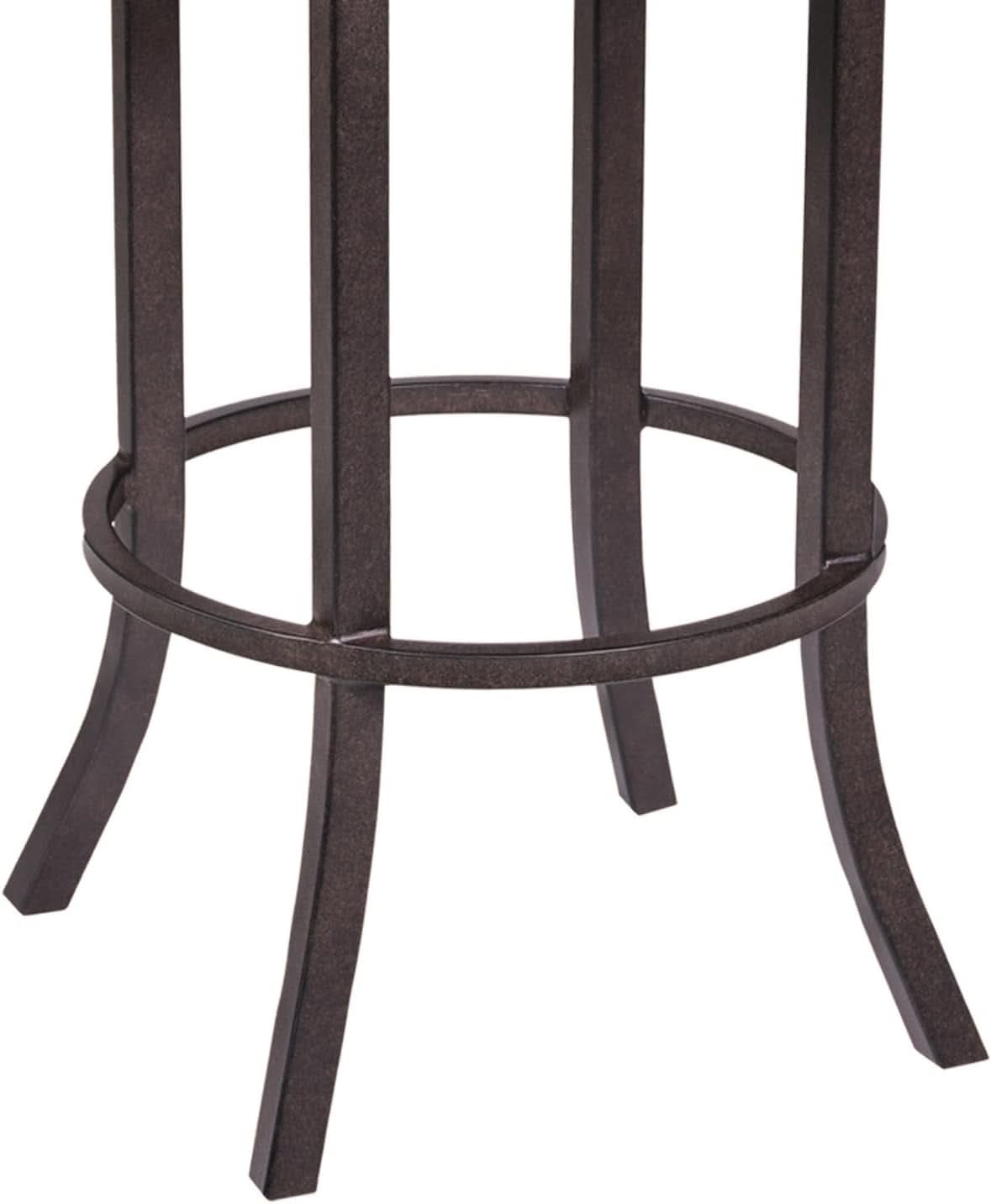 Auburn Bay Swivel Arm Barstool with Brown Upholstery