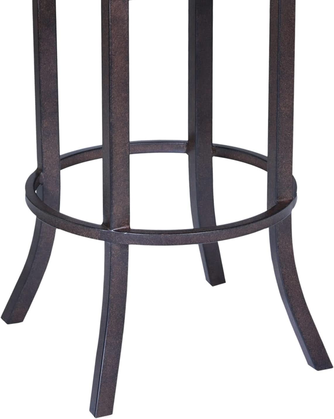 Auburn Bay Swivel Arm Barstool with Brown Upholstery