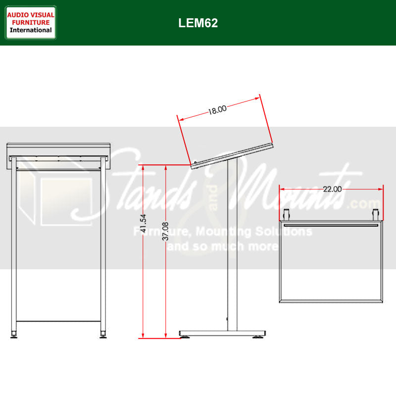 Audio Visual Furniture Basic Lectern (Black) LEM62-BKL