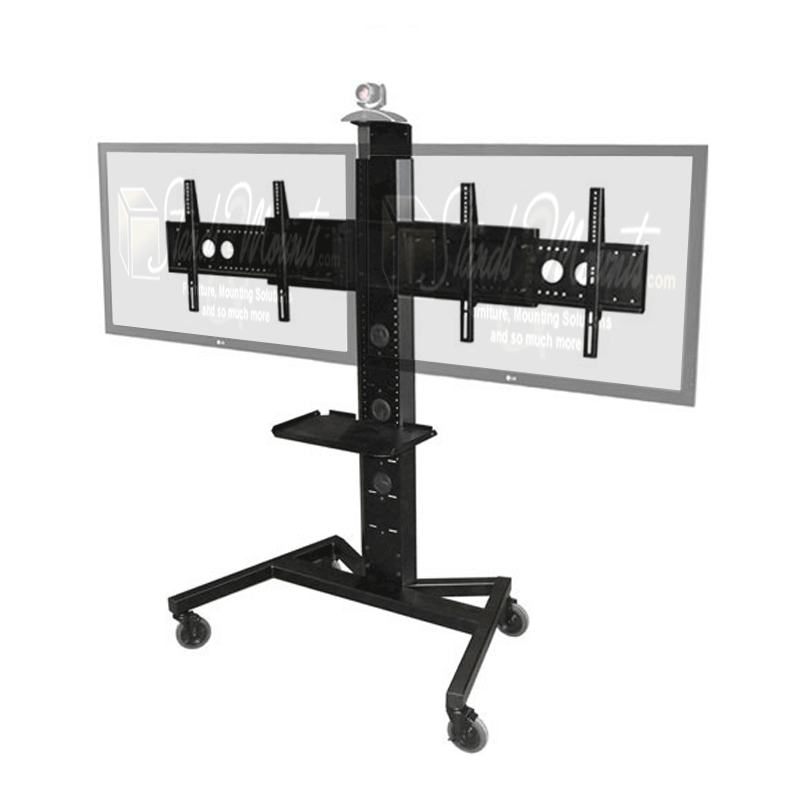 Audio Visual Furniture Dual Display Mobile Floor Cart PM-XFL-D