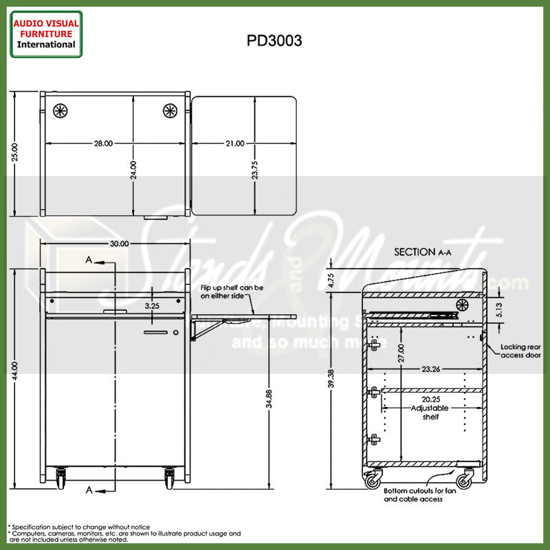 Audio Visual Furniture Economy Podium (Various) PD3003