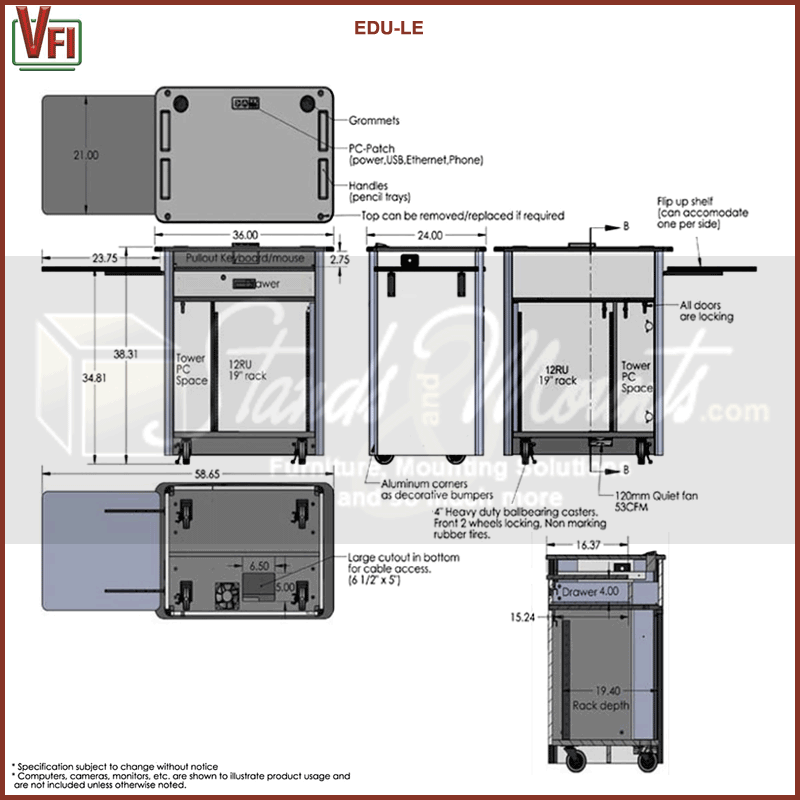 Audio Visual Furniture Educational Lectern (Various) EDU-LE