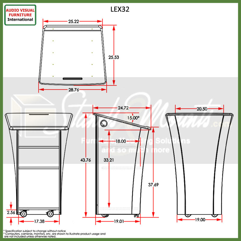 Audio Visual Furniture Flared Executive Presentation Podium LEX32