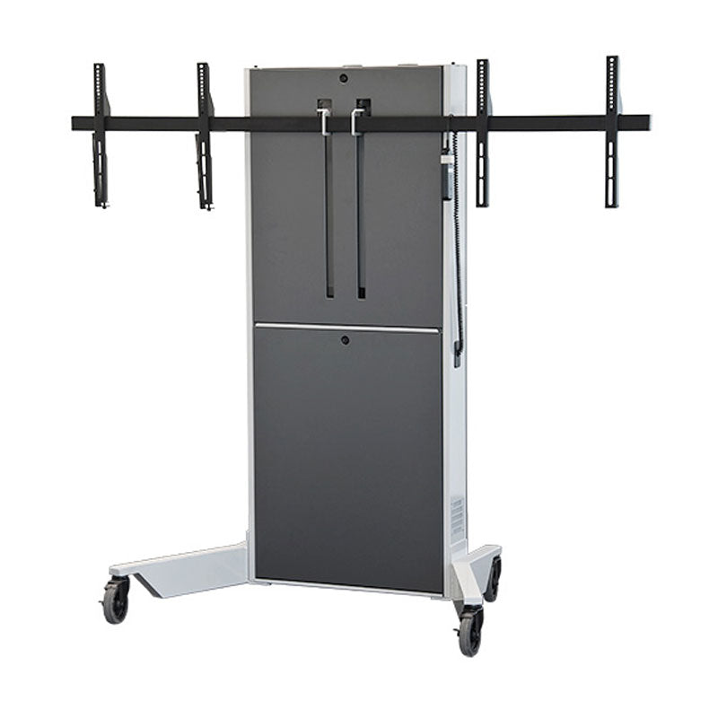 Audio Visual Furniture LFT7000-D Dual Display Mobile Electric Lift Cart