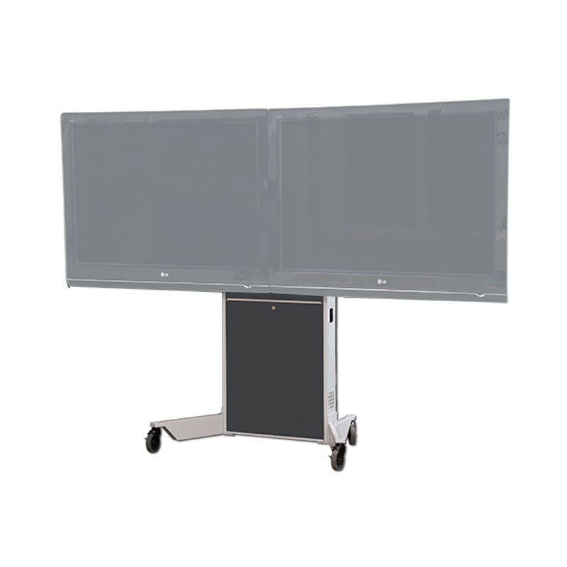 Audio Visual Furniture LFT7000-D Dual Display Mobile Electric Lift Cart