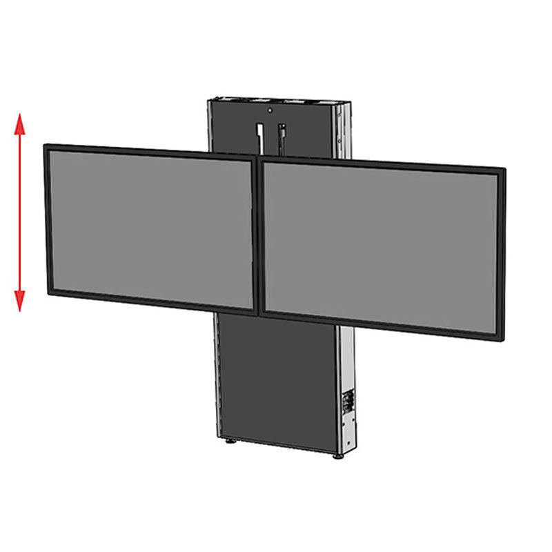 Audio Visual Furniture LFT7000WM-D Dual Display Wall Mounted Electric Lift Stand