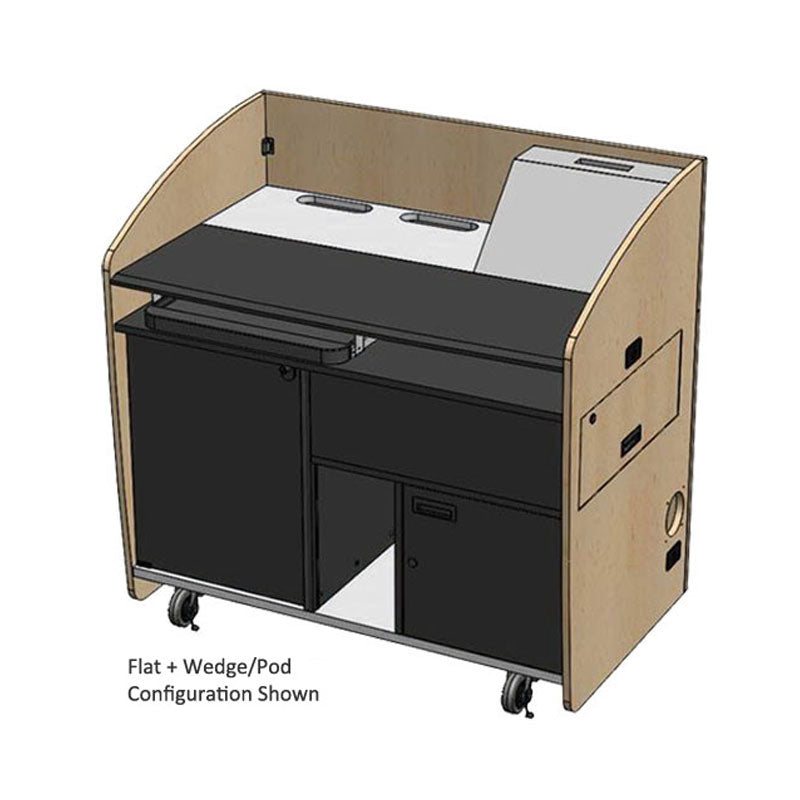 Audio Visual Furniture Large Podium with Rack (14RU, Various) PD4501