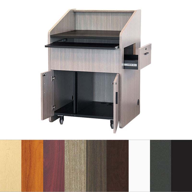 Audio Visual Furniture Mid-Size Podium with Rack (10RU, Various) PD3006