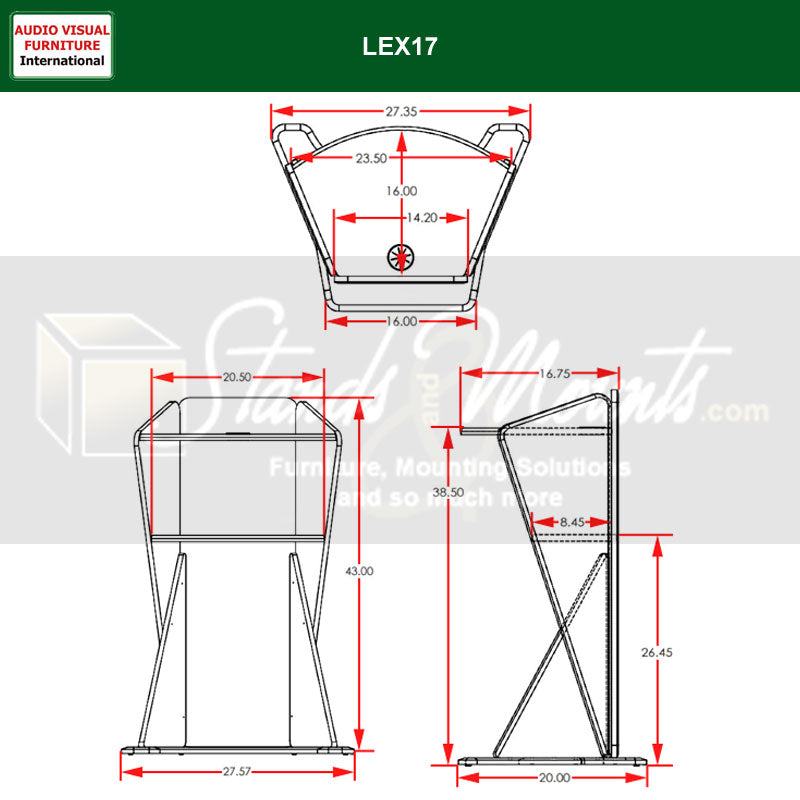 Audio Visual Furniture Slim Presentation Lectern LEX17