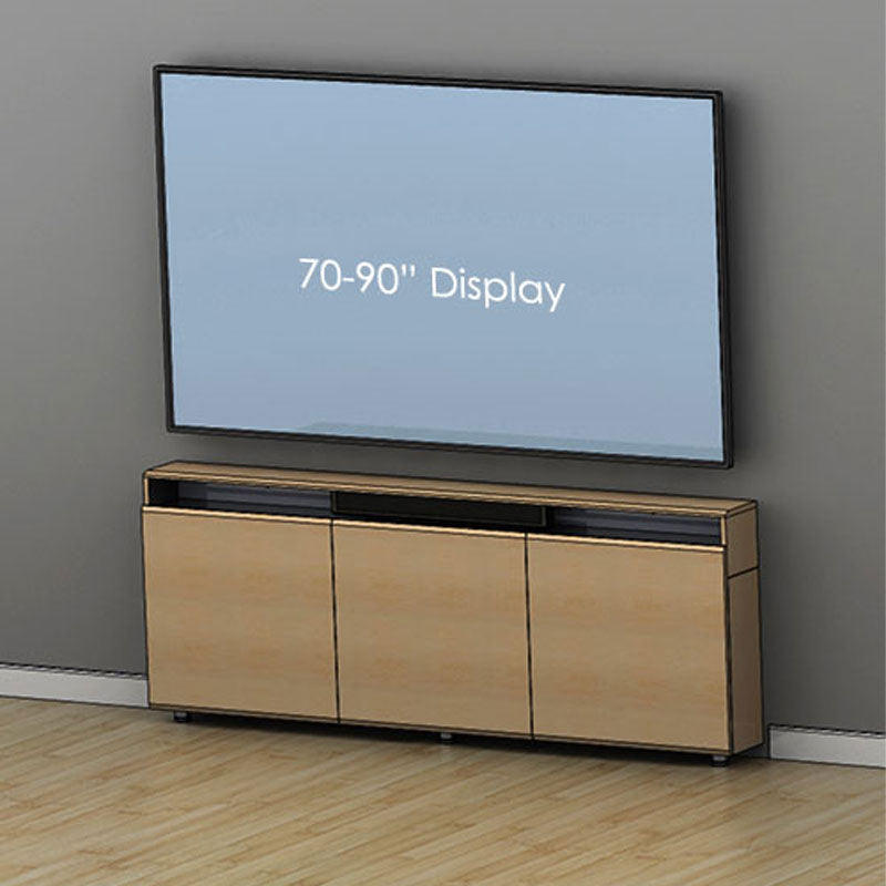 Audio Visual Furniture Wall Mount Credenza (3 Bay, Cable Mgmt) CR3-WM-CM