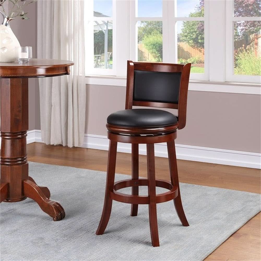 Augusta Bar Height Swivel Kitchen Bar Stool Black Cherry