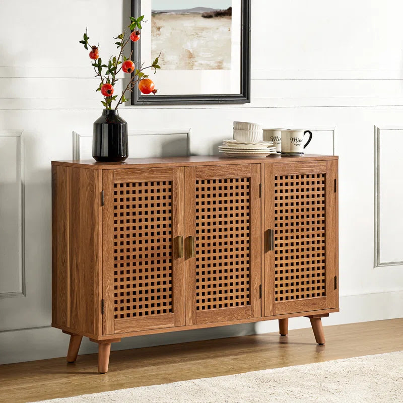 Aulbrey 44 Inch Wide Lattice Doors Sideboard With Storage