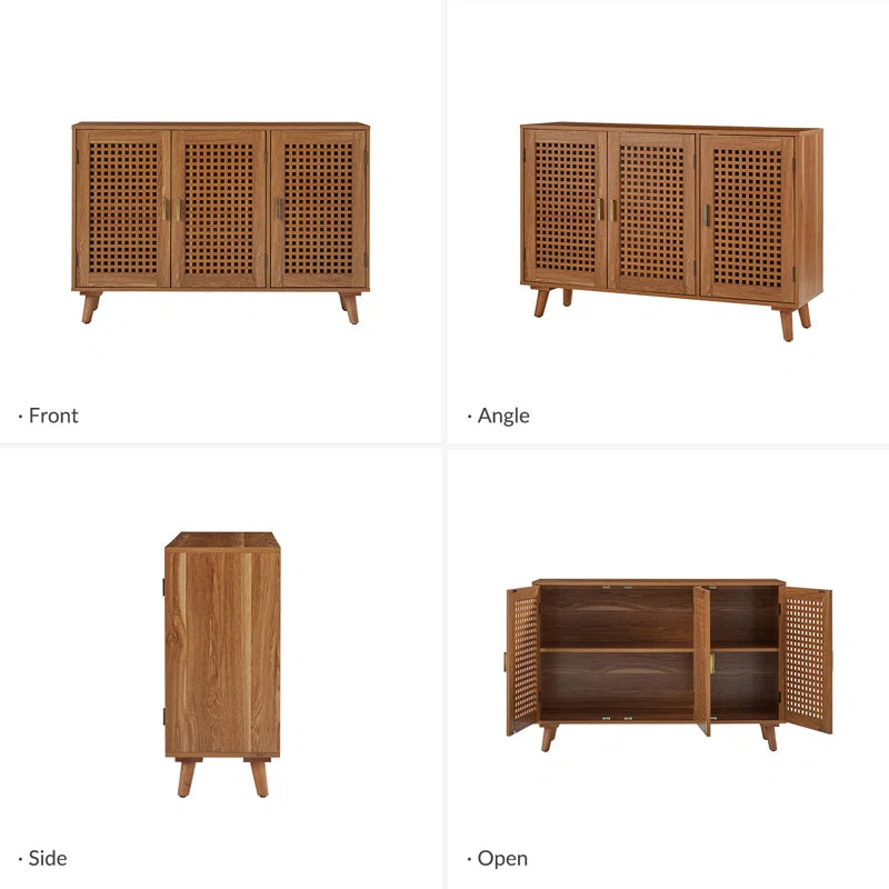 Aulbrey 44 Inch Wide Lattice Doors Sideboard With Storage