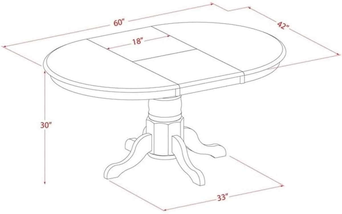 Avon Oval Dining Table 42x60 Inch Buttermilk Cherry Finish