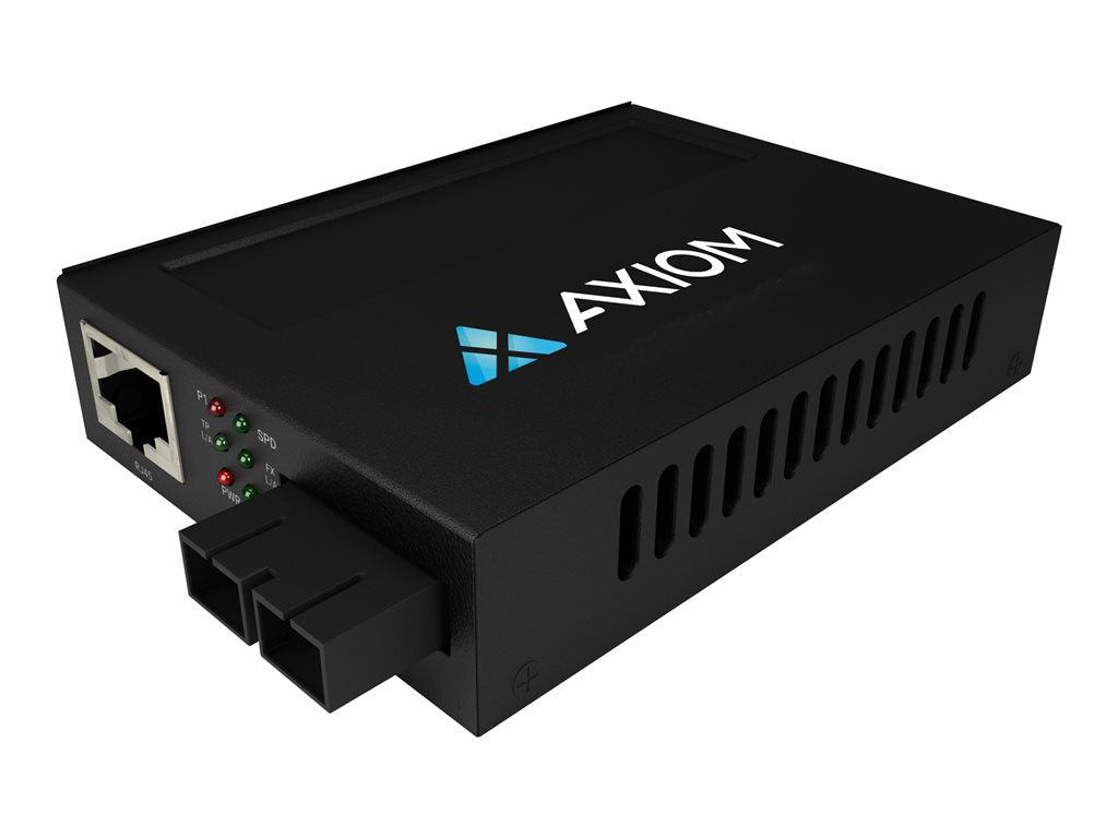 Axiom - Fiber media converter - 1GbE - over CAT 5e/6 - 10Base-T, 1000Base-LX, 1000Base-SX, 1000Base-TX, 100Base-TX - RJ-45 / AXG100205