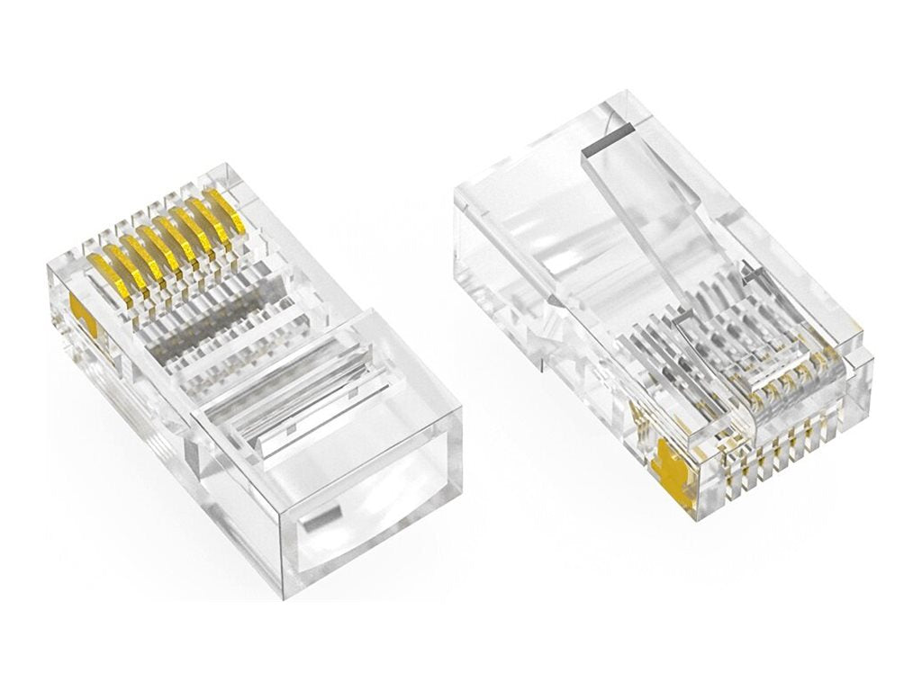 Axiom - Network connector - RJ-45 (M) - UTP - CAT 6 - solid, stranded - clear (pack of 100) RJ45C6US100-AX