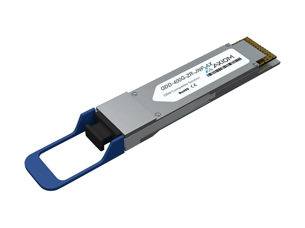 Axiom - QSFP-DD transceiver module (equivalent to: Juniper QDD-400G-ZR) - 400GbE - 400GBase-ZR - LC single-mode - up to 74.6 QDD-400G-ZR-JNP-AX