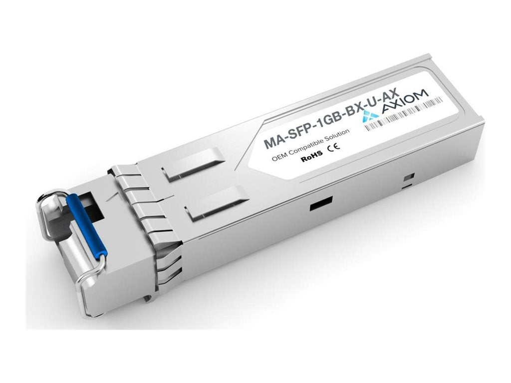 Axiom - SFP (mini-GBIC) transceiver module (equivalent to: Cisco Meraki MA-SFP-1GB-BX-U) - 1GbE - 1000Base-BX-U - LC single-mode MA-SFP-1GB-BX-U-AX