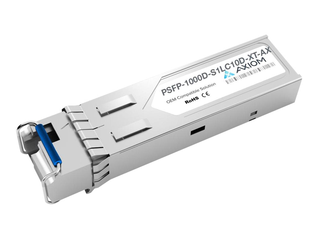 Axiom - SFP (mini-GBIC) transceiver module (equivalent to: Perle PSFP-1000D-S1LC10D-XT) - 1GbE - 1000Base-BX10-D - LC single-mode PSFP-1000D-S1LC10D-XT-AX