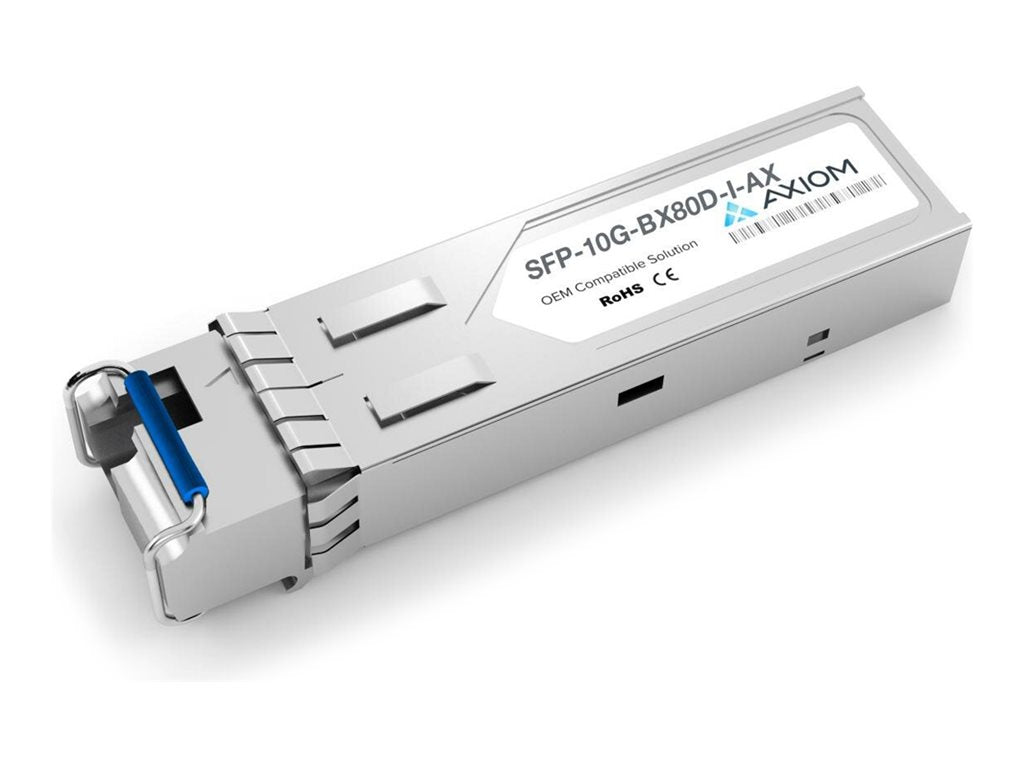 Axiom - SFP+ transceiver module (equivalent to: Cisco SFP-10G-BX80D-I=) - 10GbE - 10GBase-BX80-D - LC single-mode SFP-10G-BX80D-I-AX