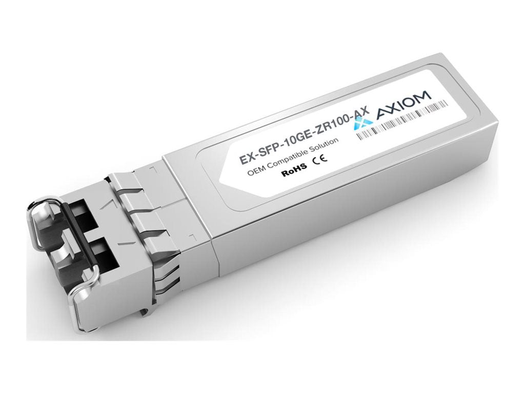 Axiom - SFP+ transceiver module (equivalent to: Juniper EX-SFP-10GE-ZR100) - 10GbE - 10GBase-ZR - LC single-mode - up to 62.2 EX-SFP-10GE-ZR100-AX
