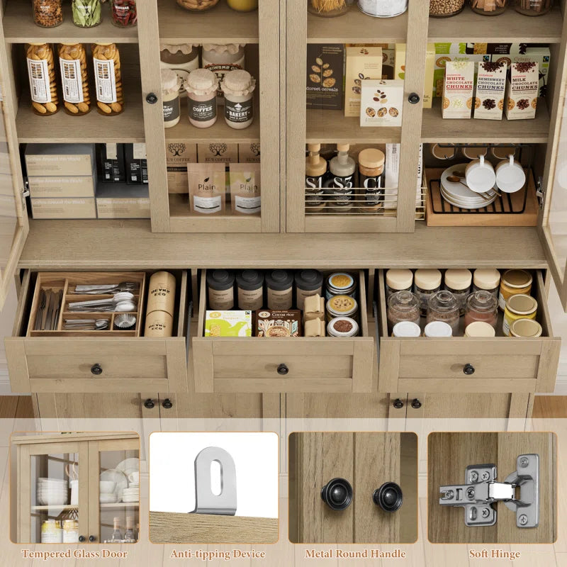 Ayni Eco Friendly Pantry Cabinet With Three Drawers