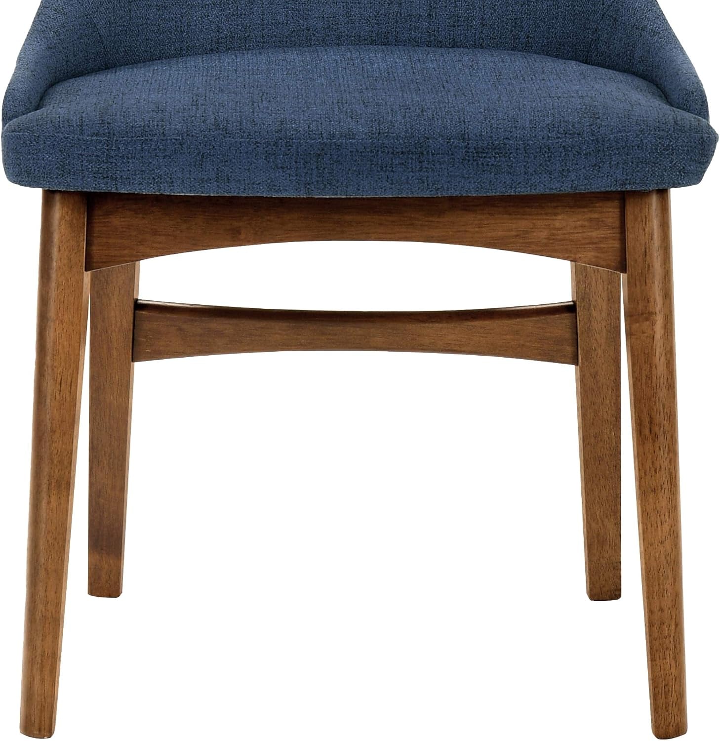 Azalea Blue Fabric and Walnut Wood Dining Chairs Set of 2