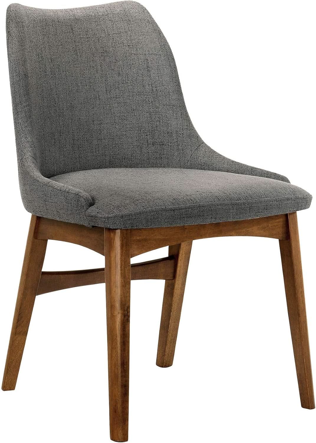 Azalea Charcoal Fabric Wood Dining Side Chairs 19 Inch Seat Height