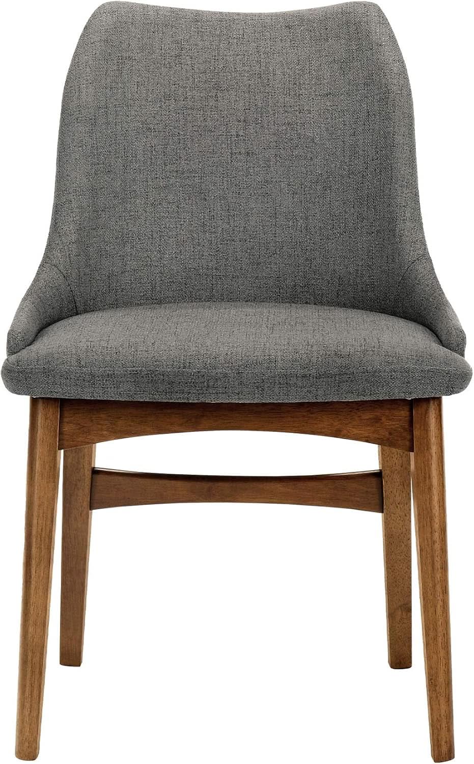 Azalea Charcoal Fabric Wood Dining Side Chairs 19 Inch Seat Height