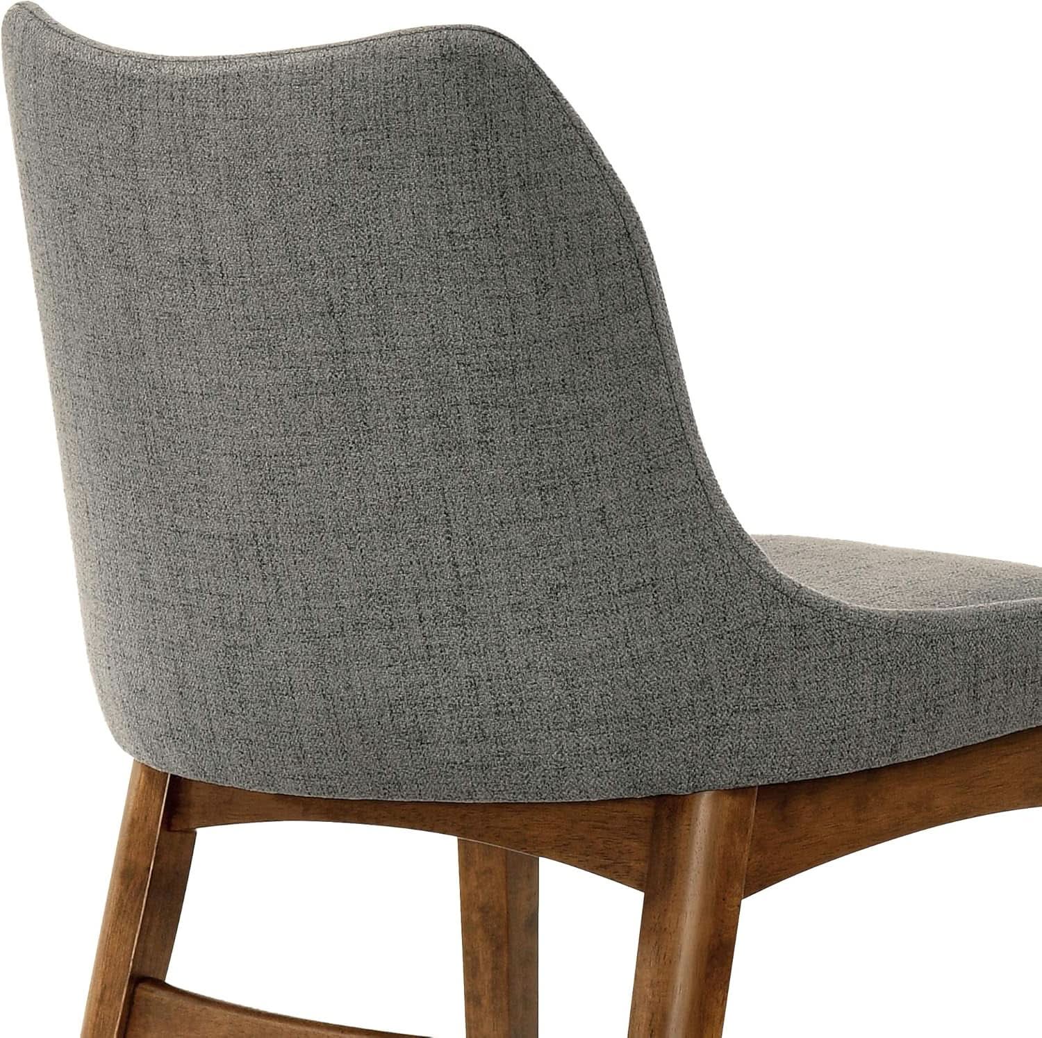 Azalea Charcoal Fabric Wood Dining Side Chairs 19 Inch Seat Height