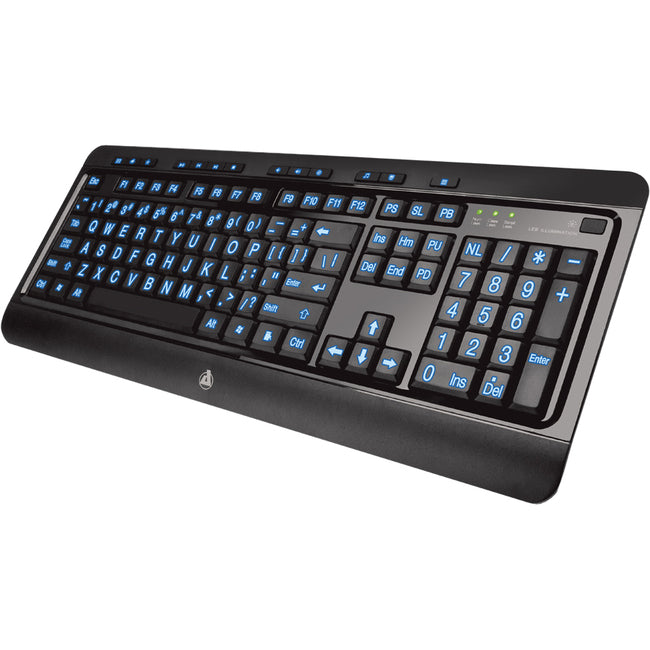 AziO Large Print 3 Color Backlit Keyboard KB505U