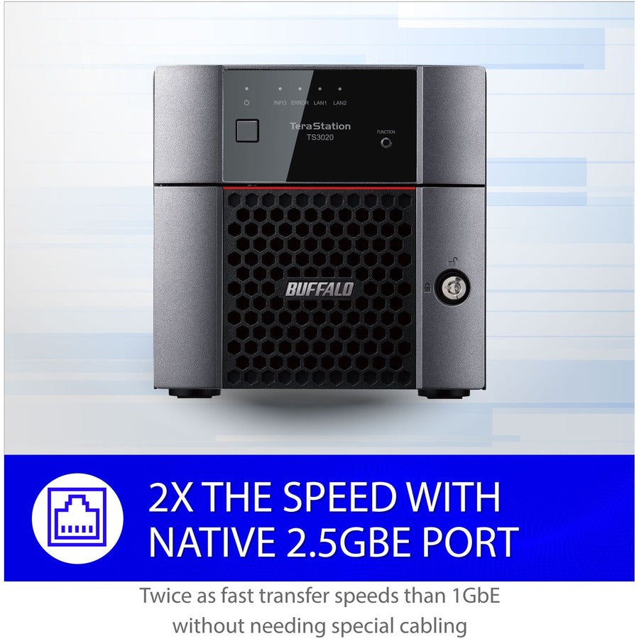 BUFFALO TeraStation 3220DN 2-Bay Desktop NAS 4TB (2x2TB) with HDD NAS Hard Drives Included 2.5GBE / Computer Network Attached Storage / Private Cloud / NAS Storage/ Network Storage / File Server