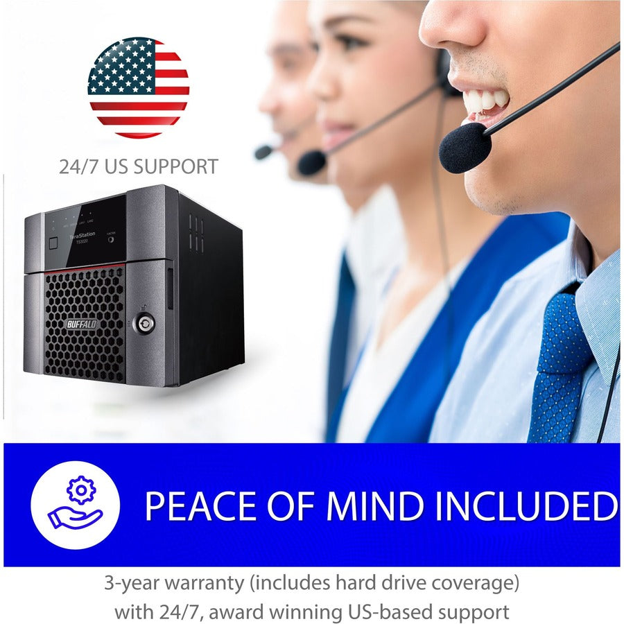 BUFFALO TeraStation 3220DN 2-Bay Desktop NAS 4TB (2x2TB) with HDD NAS Hard Drives Included 2.5GBE / Computer Network Attached Storage / Private Cloud / NAS Storage/ Network Storage / File Server