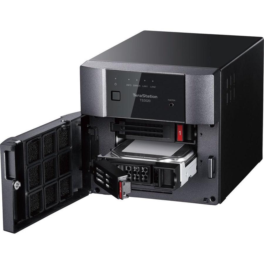 BUFFALO TeraStation 3220DN 2-Bay Desktop NAS 8TB (2x4TB) with HDD NAS Hard Drives Included 2.5GBE / Computer Network Attached Storage / Private Cloud / NAS Storage/ Network Storage / File Server