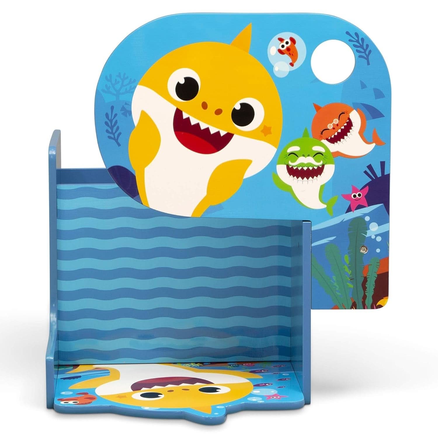 Baby Shark Kids Desk Chair With Storage Bin For Learning