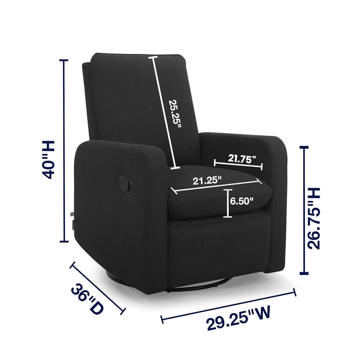 Babygap Cloud Recliner Jet Black LiveSmart Evolve Fabric