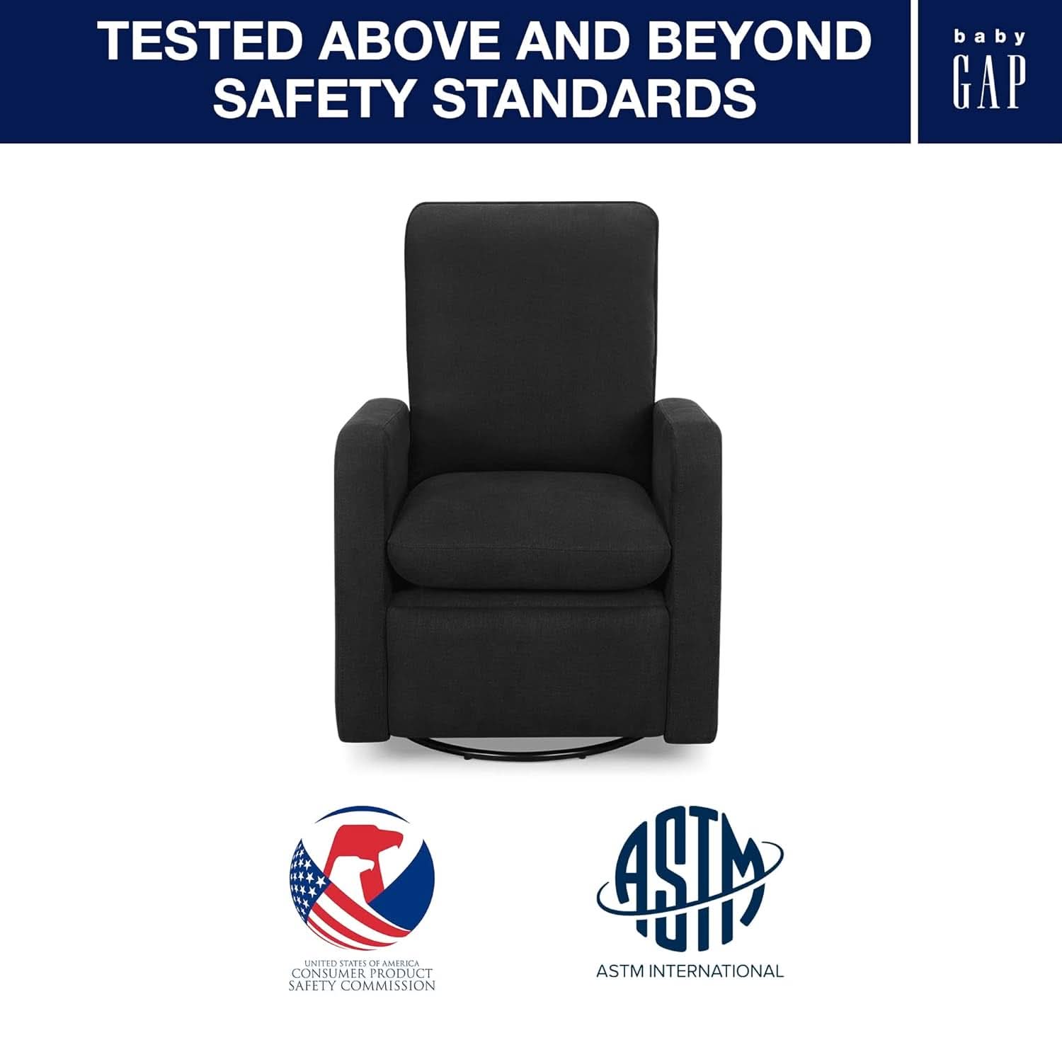 Babygap Cloud Recliner Jet Black LiveSmart Evolve Fabric
