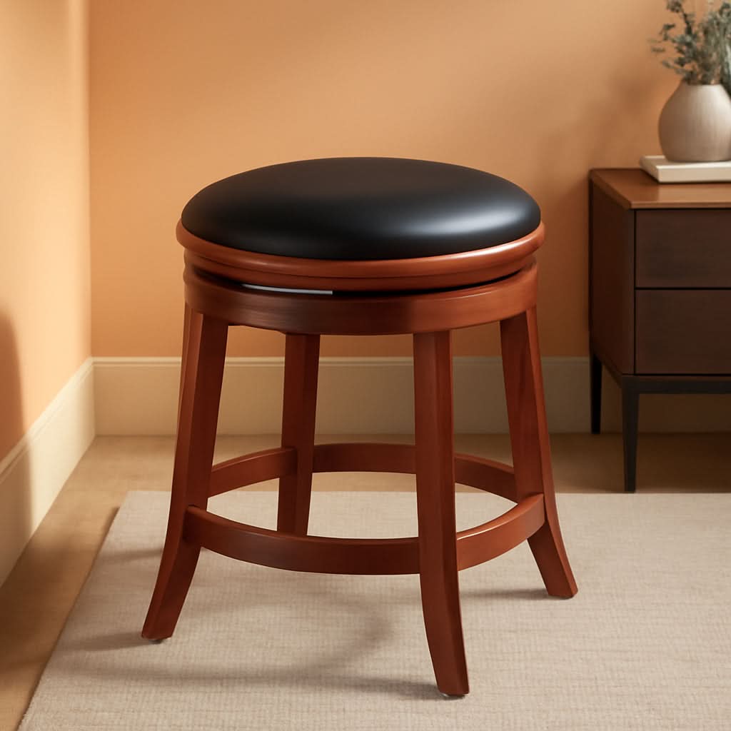 Backless Counter Height Bar Stool 24 Inch Cherry Color