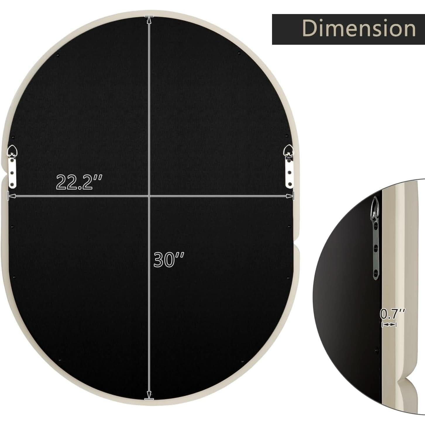 Bagel Shaped Wall Mirror Cream White 32x23 Candy Color