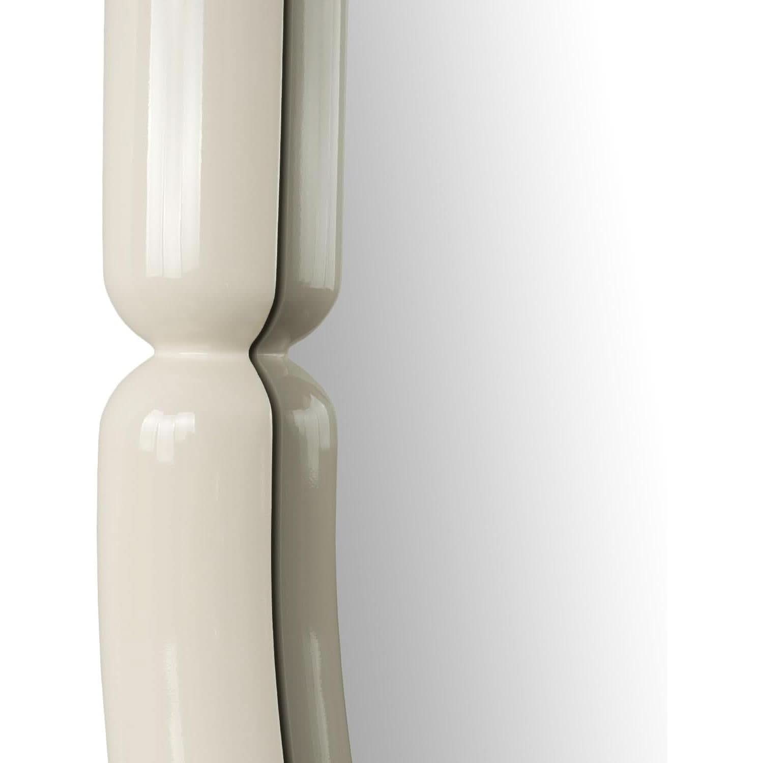 Bagel Shaped Wall Mirror Cream White 32x23 Candy Color