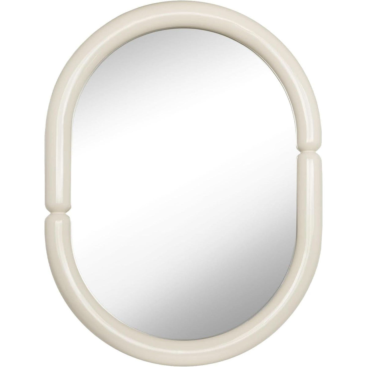 Bagel Shaped Wall Mirror Cream White 32x23 Candy Color