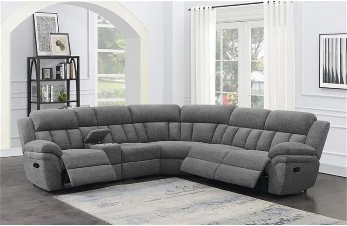 Bahrain 6 Piece Charcoal Motion Sectional Sofa Living Room