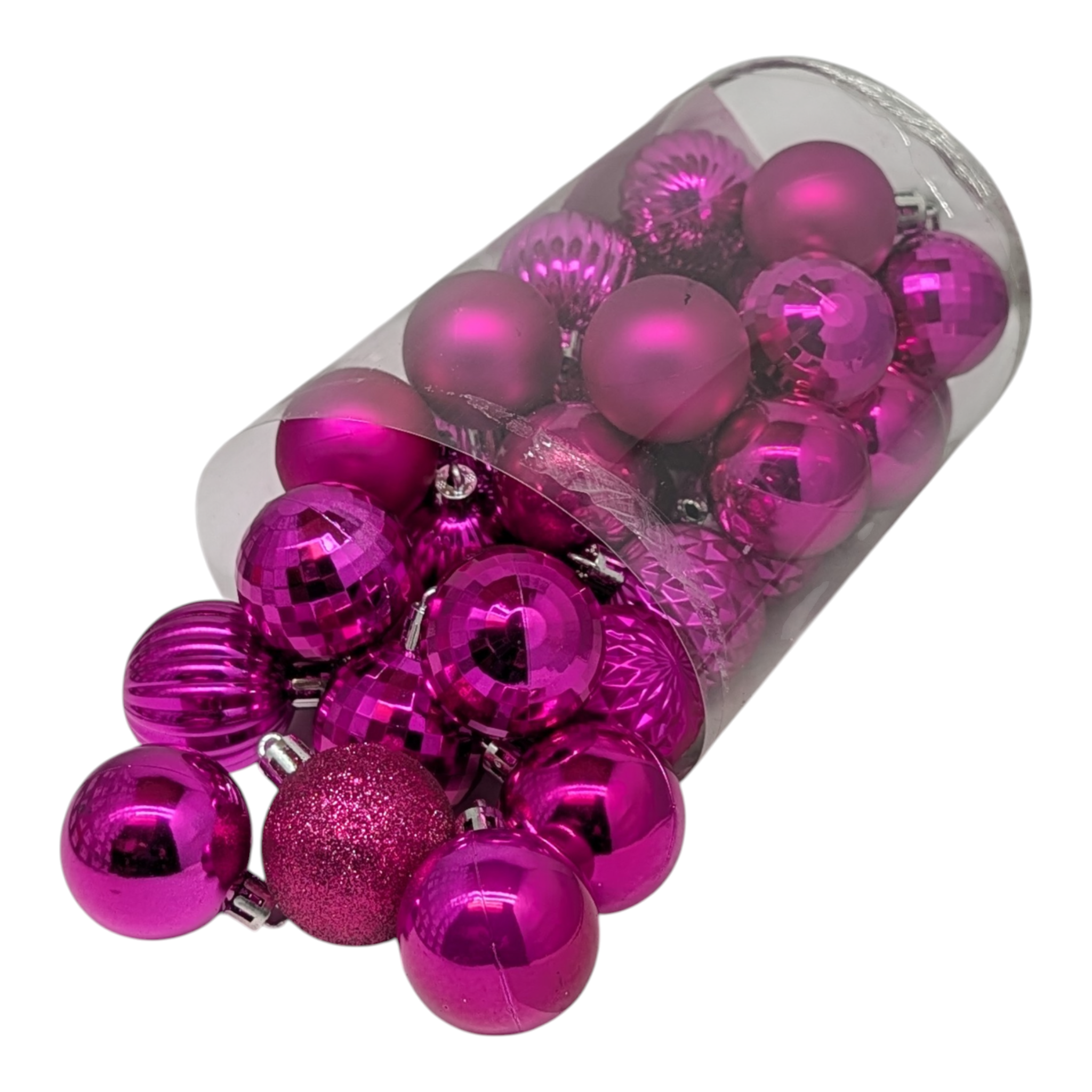 Ball Watch Shatterproof 40mm Ornaments - Set of 34 - Fuschia