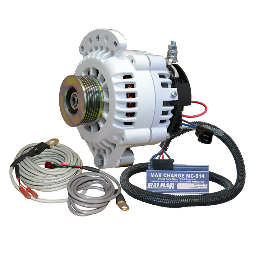 Balmar Alternator 100 AMP Kit 12V 1-2" Single Foot Spindle Mount K6 Pulley Regulator &amp;