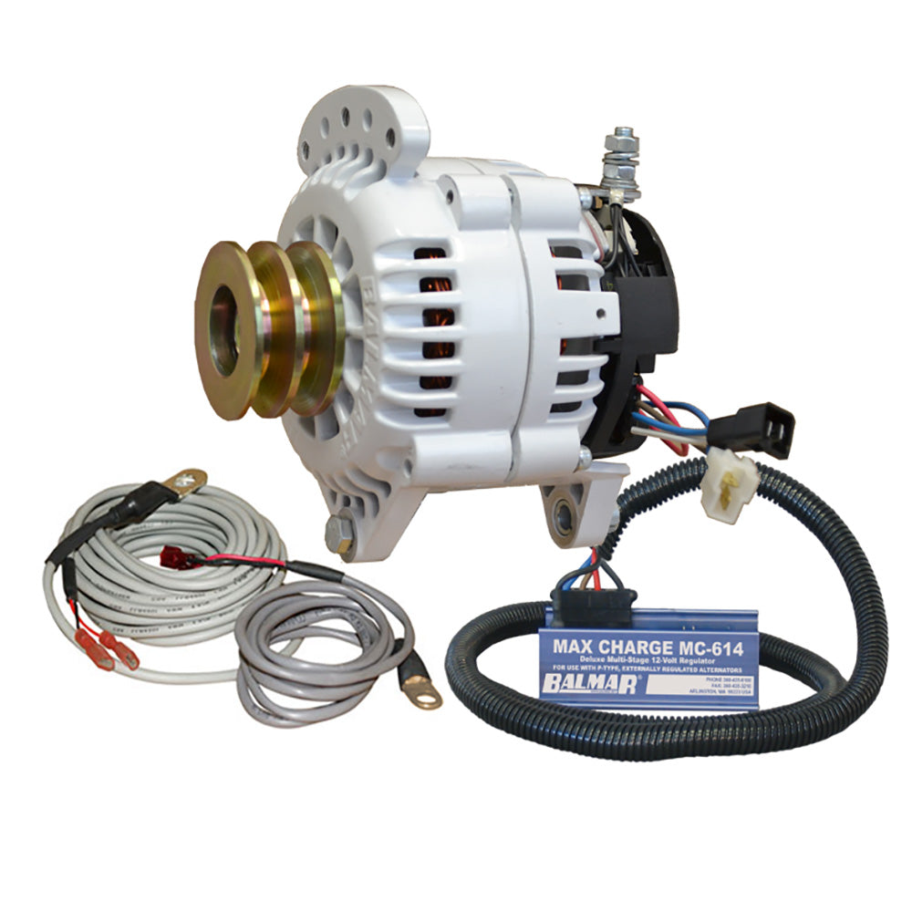 Balmar Alternator 120 AMP Kit 12V 3.15" Dual Foot Saddle Dual Vee Pulley Regulator &amp;