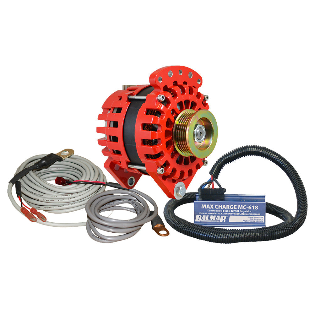 Balmar Alternator 170 AMP Kit 12V 3.15" Dual Foot Saddle K6 Pulley Regulator &amp; Temp