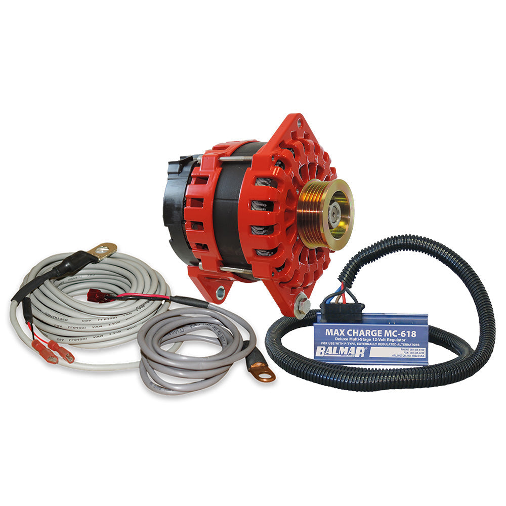 Balmar Alternator 250 AMP Kit 12V 3.15" Dual Foot Saddle K6 Pulley Regulator &amp; Temp